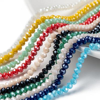 Electroplate Glass Beads Strands EGLA-X0007-01F-4mm-1