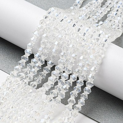 Transparent Electroplate Glass Beads Strands GLAA-F029-2mm-C13-1
