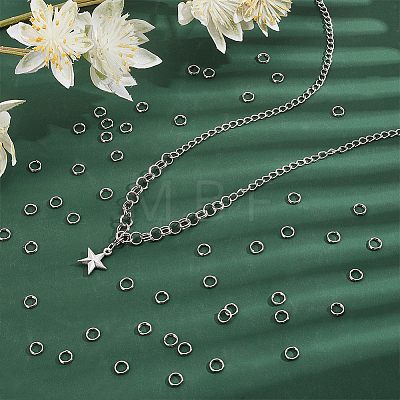 400Pcs 304 Stainless Steel Split Rings FIND-UN0016-08-1