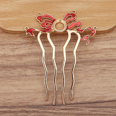 Alloy Enamel Hair Comb Findings PW-WGEAC7C-02-1