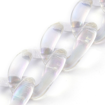Handmade Transparent Acrylic Twist Chains X-AJEW-JB00660-1