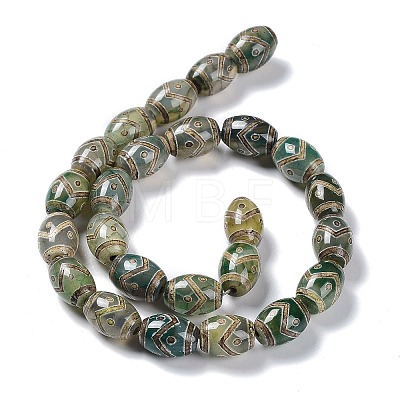 Tibetan Style dZi Beads Strands TDZI-E005-01G-1