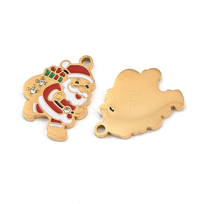 Christmas 304 Stainless Steel Enamel Pendants SA-CBA85C0-02I-G-1