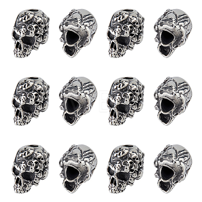 12Pcs 304 Stainless Steel European Beads STAS-HS0001-06-1