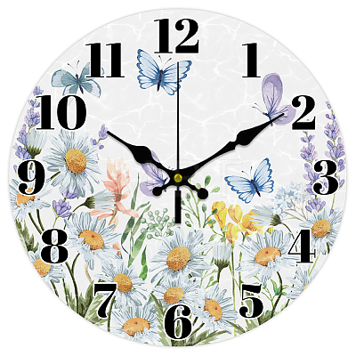 MDF Printed Wall Clock HJEW-WH0059-006-1