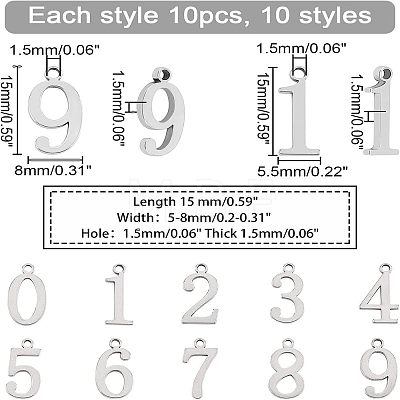 304 Stainless Steel Pendants STAS-UN0013-09P-1