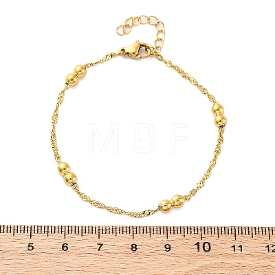 304 Stainless Steel Rope Chain Bracelets for Women BJEW-C094-03G-1