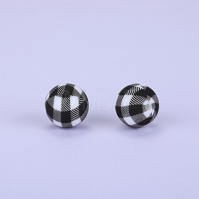 Printed Round Silicone Focal Beads SI-JX0056A-42-1