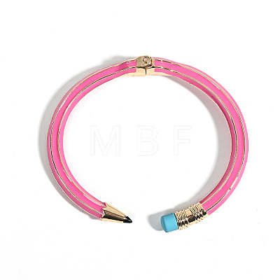 Pencil Design Alloy Enamel Cuff Bangles FS-WG7604E-02-1