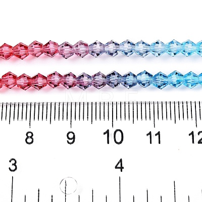 Gradient Color Baking Painted Glass Bead Strands DGLA-A039-T6mm-A017-1