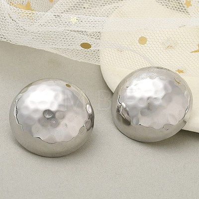 304 Stainless Steel Half Round Stud Earrings for Women EJEW-M089-10P-1