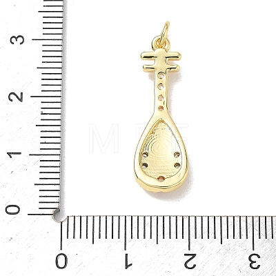 Brass Micro Pave Clear Cubic Zirconia Pendants KK-D289-01G-01-1