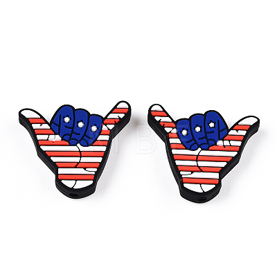 Independence Day Silicone Focal Beads SIL-R147-01I-1-1