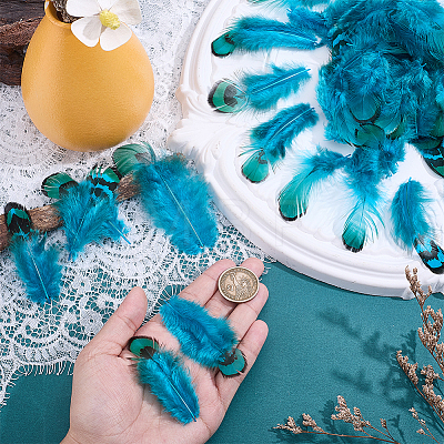 Peacork Feather Ornaments for Kindergarten DIY Crafts AJEW-WH0596-800A-1