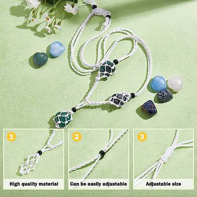 Adjustable Braided Nylon Cord and Waxed Cotton Thread Cords Macrame Pouch Necklace Making NJEW-SW00019-04-1