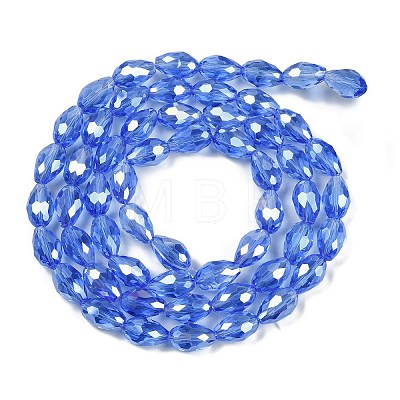 Transparent Electroplate Glass Beads Strands EGLA-N013-T8mm-B10-1