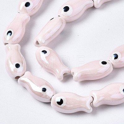 Handmade Porcelain Ceramic Beads Strands X1-PORC-T006-03Q-1