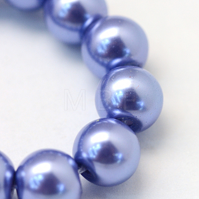 Baking Painted Pearlized Glass Pearl Round Bead Strands HY-Q003-4mm-09-1