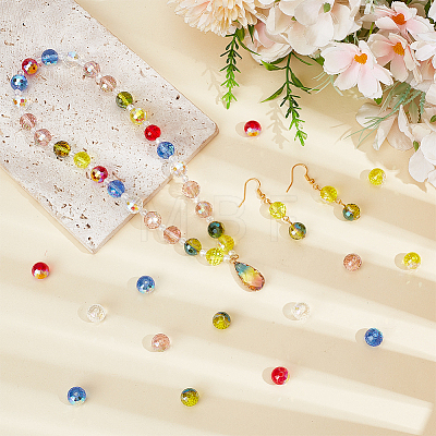 96Pcs 6 Colors AB Color Plated Glass Beads EGLA-PA0001-41-1