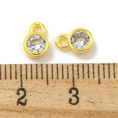 Brass Micro Pave Cubic Zirconia Charms KK-L075-017G-02-1