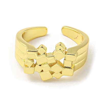 Brass Open Cuff Rings for Women RJEW-G303-01A-G-1