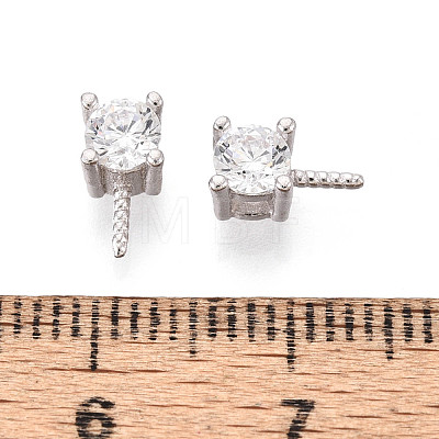 925 Sterling Silver & Clear Cubic Zirconia Peg Bails STER-T008-72S-1