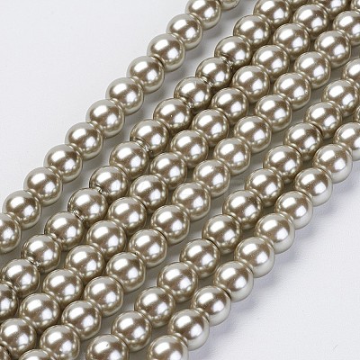 Eco-Friendly Dyed Glass Pearl Beads Strands HY-A008-6mm-RB018-1