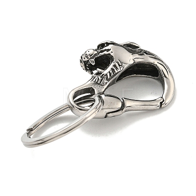 Tibetan Style 316 Surgical Stainless Steel Fittings with 304 Stainless Steel Key Ring FIND-Q101-21AS-1