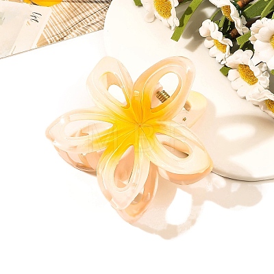 Hollowe Flower Plastic Claw Hair Clips PW-WGE9AB2-04-1