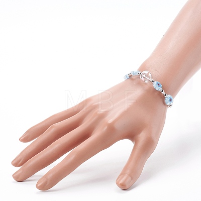 Adjustable Handmade Millefiori Glass Beaded Bracelets BJEW-JB06074-02-1