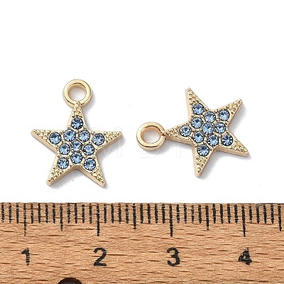 Alloy Rhinestone Pendants RB-P037-01G-01-1