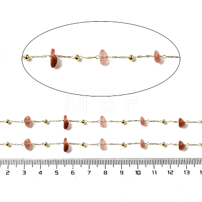 Handmade Natural Carnelian Chip Beaded Chains CHC-F020-09G-19-1