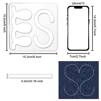 Acrylic Earring Handwork Template TOOL-WH0152-014-1