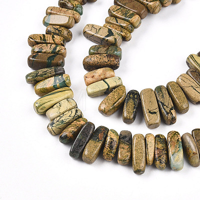 Natural Verdite Stone Beads Strands G-T140-66-1