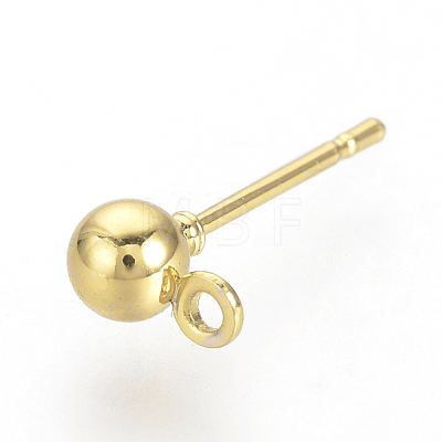 Iron Ball Stud Earring Findings X-KK-R071-09G-1