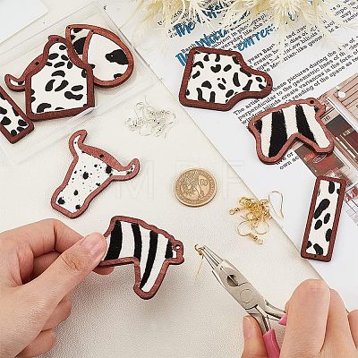 Olycraft DIY Cow Pattern Earring Making Kit DIY-OC0009-86-1