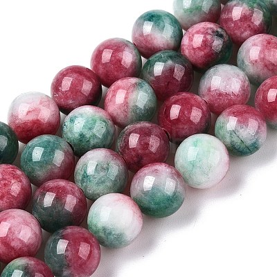 Dyed Natural White Jade Beads Strands G-T138-10mm-210-17-1