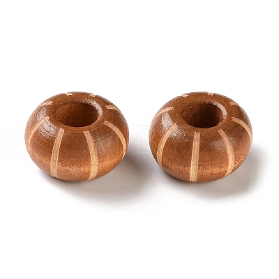 Schima Wood Carved European Beads WD-CBACBB7-02D-1