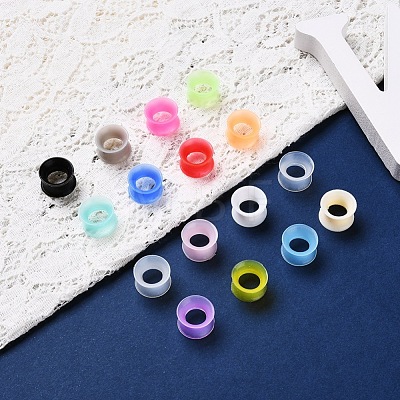 32Pcs 16 Colors Silicone Thin Ear Gauges Flesh Tunnels Plugs FIND-YW0001-17C-1
