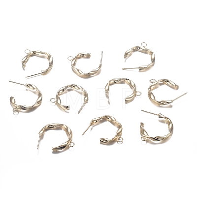 Brass Stud Earring Findings ZIRC-F120-097G-1