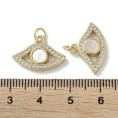 Brass Micro Pave Cubic Zirconia Charms KK-G485-33A-G-1