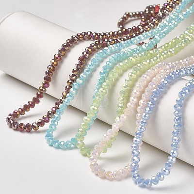 Electroplate Glass Beads Strands EGLA-A034-J6mm-T-1