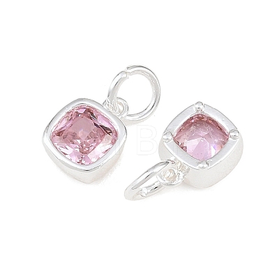 Brass Pave Cubic Zirconia Charms KK-CBABC34-07S-01-1