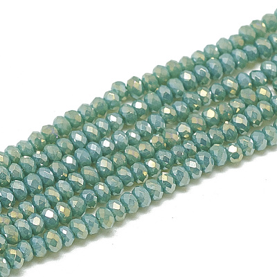 Electroplate Opaque Solid Color Glass Beads Strands EGLA-Q112-B13-1