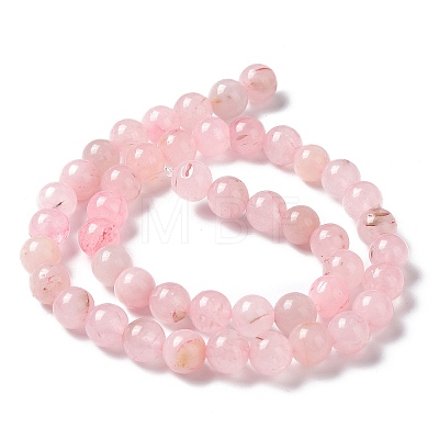 Natural Rose Quartz Dyed Beads Strands G-B046-07-6MM-1