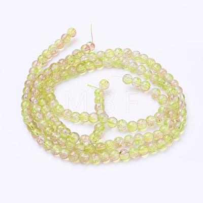 Spray Painted Crackle Glass Beads Strands CCG-Q002-6mm-05-1