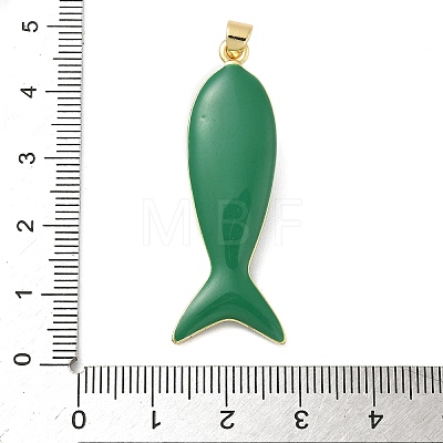 Fish Brass Micro Pave Cubic Zirconia Pendants KK-K408-49G-06-1