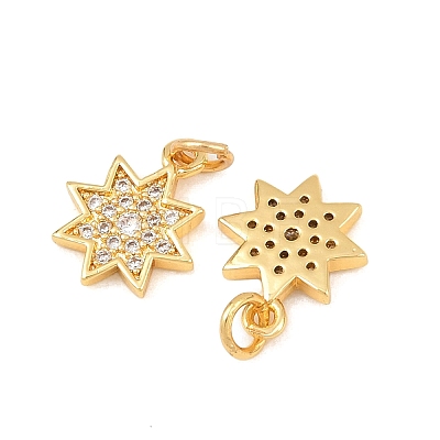 Brass Micro Pave Cubic Zirconia Charms KK-F927-09B-G-1