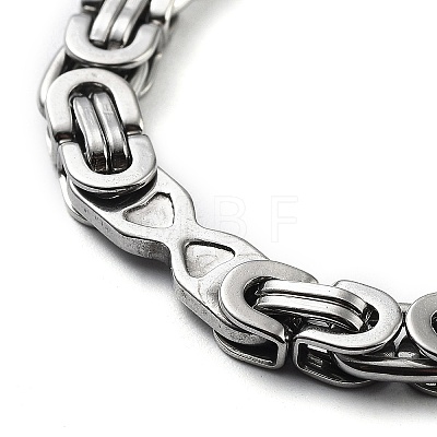 304 Stainless Steel Byzantine Chain Bracelet BJEW-Z023-18P-1