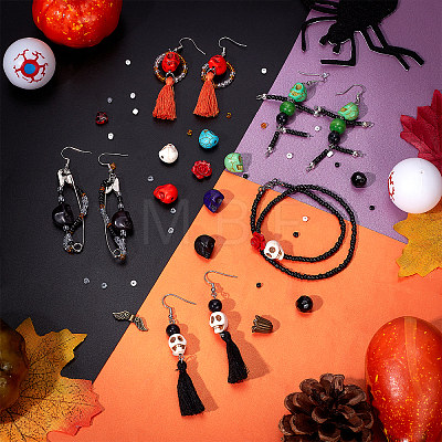 DIY Gemstone Halloween Earring & Bracelet Making Kit DIY-PH0008-84-1